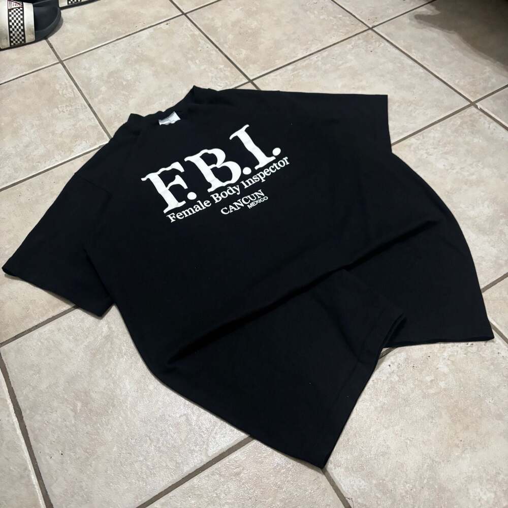 Vintage 90s fashion victim style funny Female Body Inspector edgy punk tee
